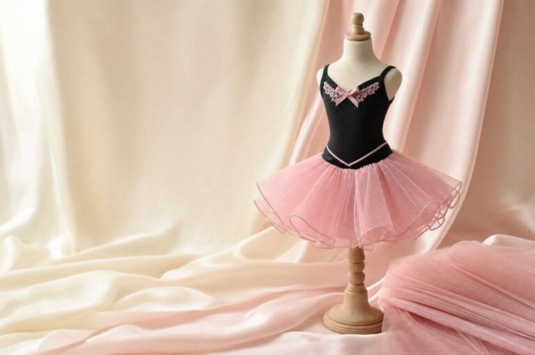 Turma uniformizada em aula de ballet